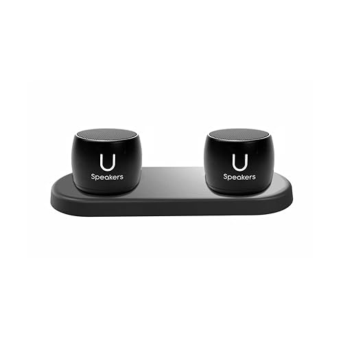 Fashionit U Pro - Mini Bluetooth Speaker Set U Pro TWS Wireless Speakers with Charging Tray | Portable Small Speakers with Surround Sound for Travel