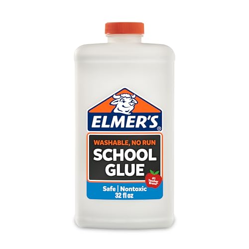 Elmer's Liquid School Glue White Washable 32 Ounces - Great for Making Slime, #1 Teacher Brand