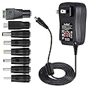 SoulBay 12V Power Supply Universal AC DC Adapter Charger with Adjustable Output 5V 9V 3V 6V 4.5V 7.5V 12 Volt 1A 1.5A 2A for LED Strip Light CCTV…