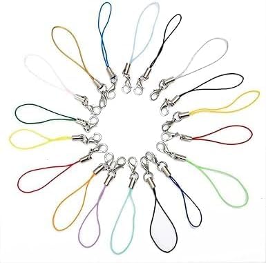Czhotg 20Pcs Lobster Clasp Cords Lanyard, Lanyard Strap, Nylon Wrist Coiled Strap Cell Phone Key String, Keychain Holder Ropes for USB Flash Drive