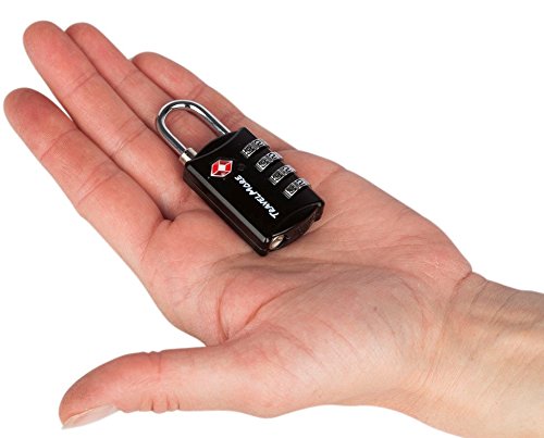 5 Pack TSA Approved Luggage Locks – 4 Digit Resettable Combination Padlocks for Travel, Suitcases, Backpacks & Baggage (Black)