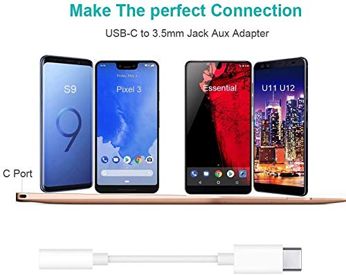 2 Pack USB C to 3.5mm Headphone Jack Adapter Type C Port Audio Aux Cable Dongle Compatible with iPhone 17/16/15/15 Plus/15 Pro/15 Pro Max/iPad/Pixel