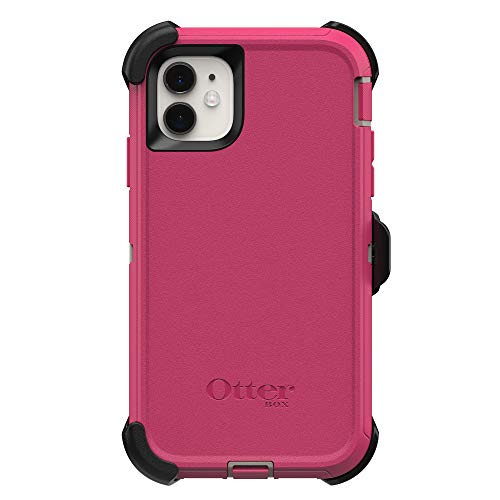 OtterBox iPhone 11 Defender Series Case - Love Bug (Raspberry Pink) (Dove/Raspberry), Rugged & Durable, with Port Protection, Includes Holster Clip