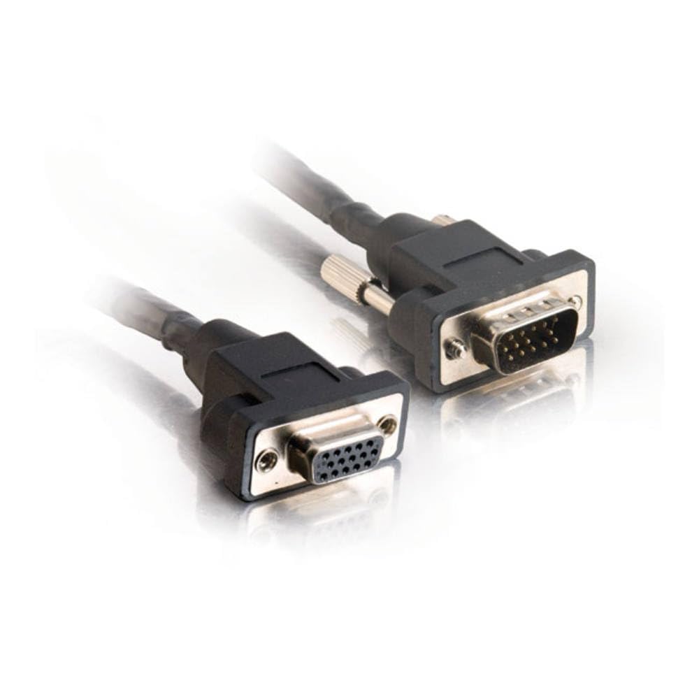 C2G 52102 Panel-Mount HD15 SXGA Male to SXGA Female Monitor Extension Cable, Black (100 Feet, 30.48 Meters)