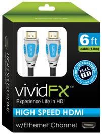 Vivid FX HDMI High Speed Cable, 6 feet