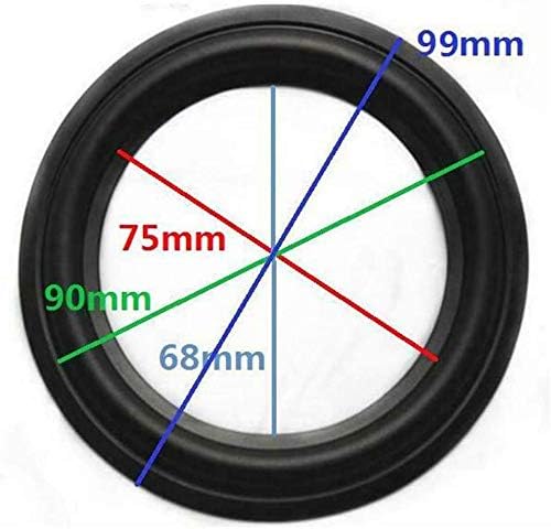 LinaLife 2pcs 4 inch 4" Speaker Foam Surround Repair Kit, 90mm Perforated Rubber Edge Rings Replacement Parts Speaker Repair DIY Surround Repair
