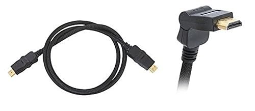 Pyle PHDMRT6 Horizontal Swivel HDMI Cable with Heavy Duty Fiber Shielding (6 feet, Black)