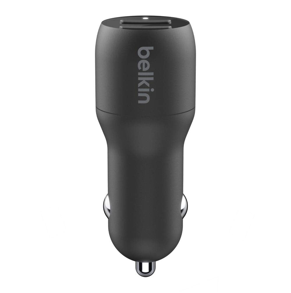 Belkin 24 Watt Dual USB Car Charger - 2 12W USB A Ports with Micro-USB Cable for Fast Charging Apple iPhone 14, 14 Pro, 14 Pro Max, iPhone 13, Samsung