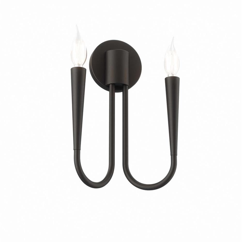Modway Penrose 2-Light Wall Sconce in Black, 9 x 4 x 13.5