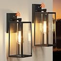 PARTPHONER Dusk to Dawn Outdoor Light Fixtures Wall Mount, Sensor Porch Lights, Anti-Rust Exterior Wall Sconce Lighting Lamp, Waterproof Wall Lantern