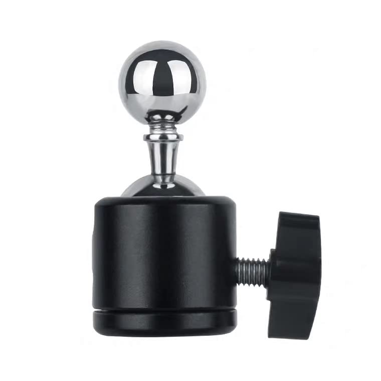 VizGiz 4 Pack 17mm Ball Head with 1/4 inch Threaded Screw Socket Stainless Steel Swivel Ball Joint Adapter Converter for Super Clamp Camera Hot Shoe