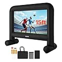 VEVOR 15FT Inflatable Movie Screen, Inflatable Projector Screen with Portable Storage Bag, 16:9 Easy Set Up Movie Projection for Outdoor Backyard