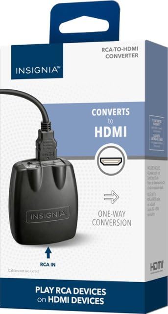 INSIGNIA RCA to HDMI Converter, 1080P RCA Composite Audio Video AV Converter Adapter Supporting PAL/NTSC for TV/PC/ PS3/ STB/Xbox VHS/VCR/Blue-Ray DVD Player