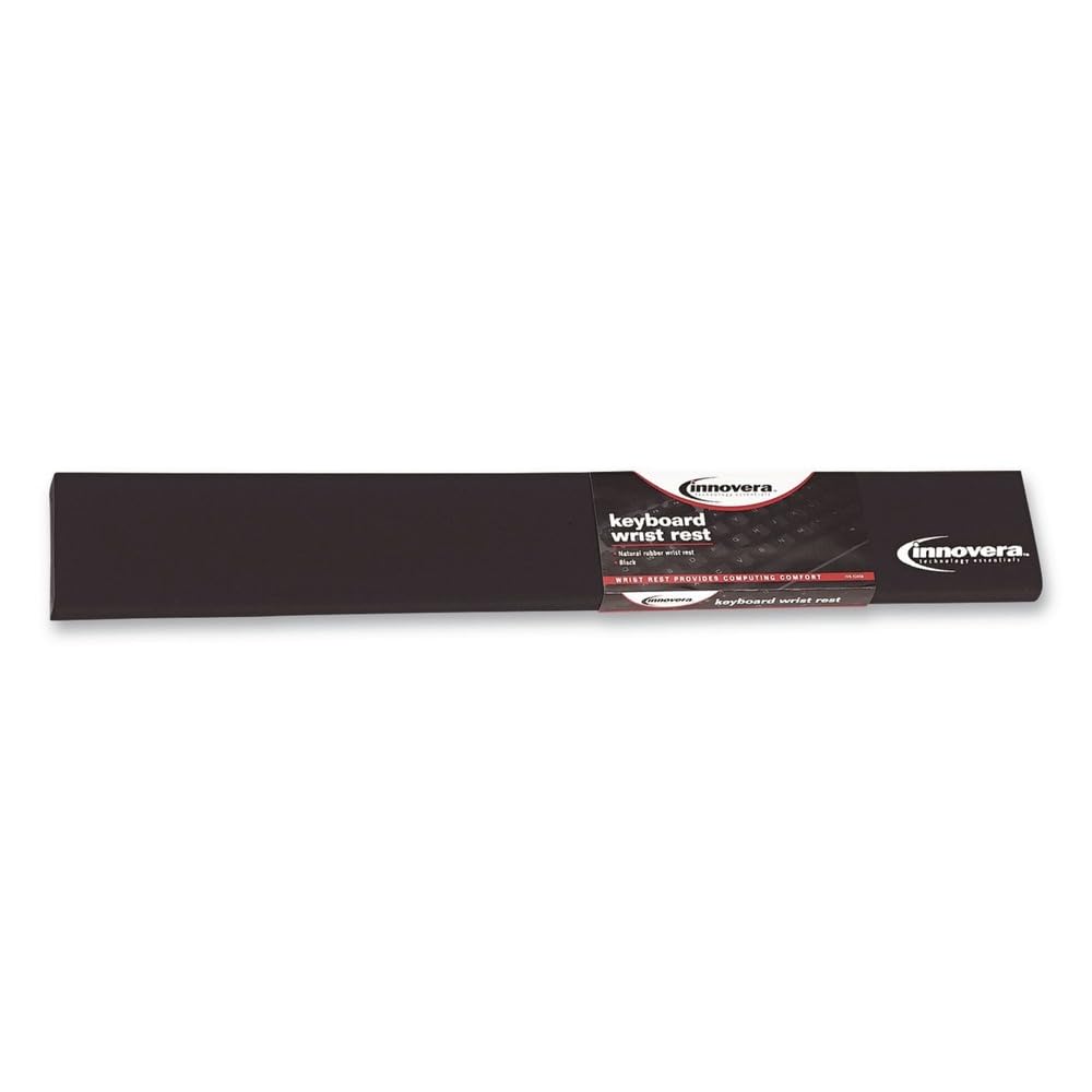 Innovera 52458 Natural Rubber Keyboard Wrist Rest, Black