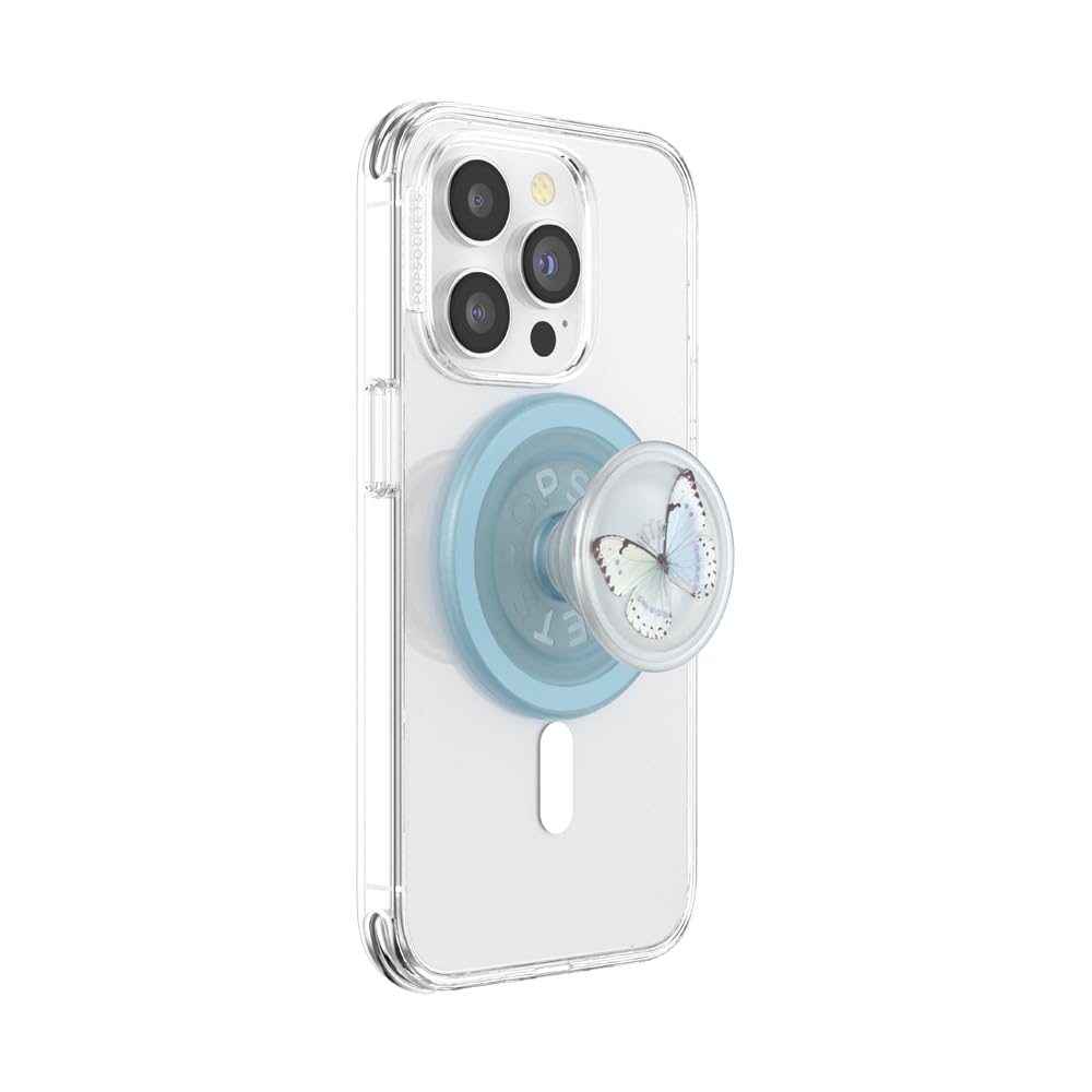 PopSockets Phone Grip for MagSafe, Magnetic Holder, Phone Stand, Butterfly - Whisper Moth