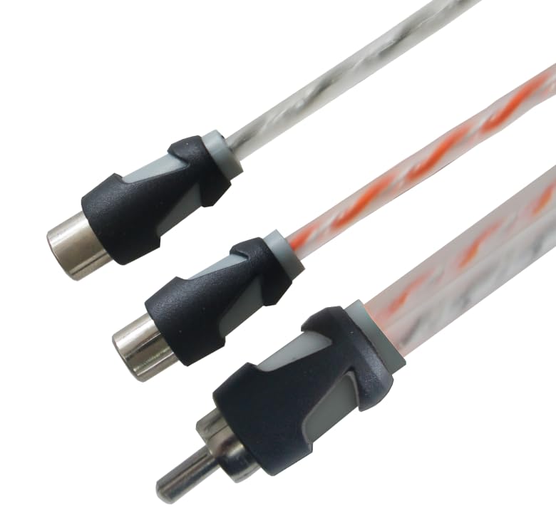 RD RCA Y Splitter Audio Cable Connection, OFC Oxygen Free Copper, Tinned RCA Twisted Pair, Easily Connect with subwoofer, Home Theater, HDTV, Gaming