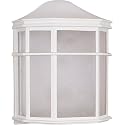 Nuvo Lighting 60/537 Traditional One Light Outdoor Wall Mount from Cage Lantern Collection in White Finish