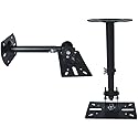Yuarisx Speaker Wall Ceiling Mount Bracket w/Adjustable Swivel Tilt, Hold up to 66lbs, Retractable Telescopic Arm for Home Surround Sound System