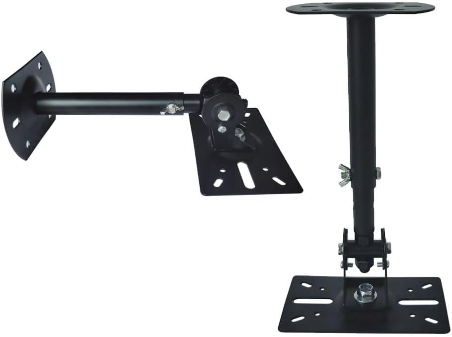 Yuarisx Speaker Wall Ceiling Mount Bracket w/Adjustable Swivel Tilt, Hold up to 66lbs, Retractable Telescopic Arm for Home Surround Sound System