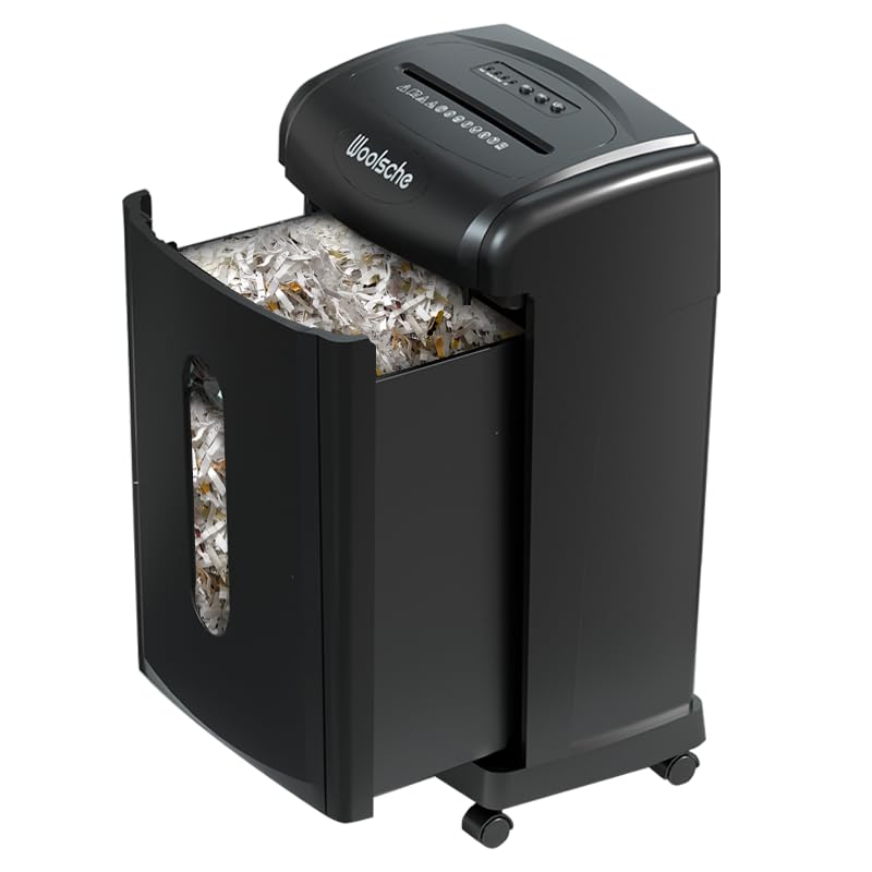 Heavy Duty Paper Shredder & Cross-Cut Document Shredder - 19-Sheet Capacity for Paper/Credit Cards, Quiet Operation with 7.93 Gal Pullout Bin