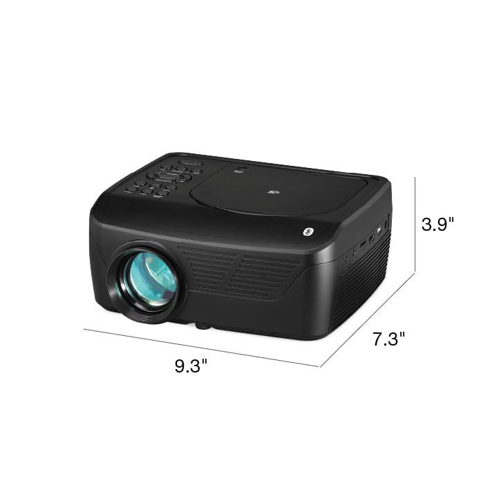 GPX Movie+ 480p Projector with DVD/CD Player and Bluetooth Transmitter, PJD713B