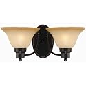 Hardware House Bristol Series 2 Light Oil Rubbed Bronze 7-1/2 Inch by 16 Inch Bath / Wall Lighting Fixture : 16-7222