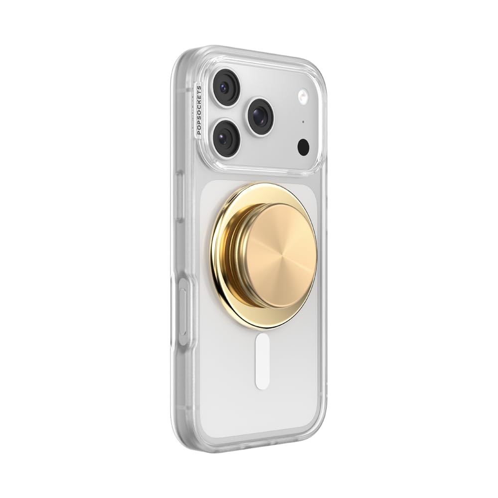 PopSockets Phone Grip for MagSafe, Magnetic Holder, Phone Stand, Spinner - Gold Radial Backspin