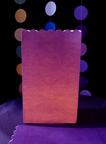Quasimoon PaperLanternStore.com Purple Paper Luminaries/Luminary Lantern Bags Path Lighting (10 Pack)