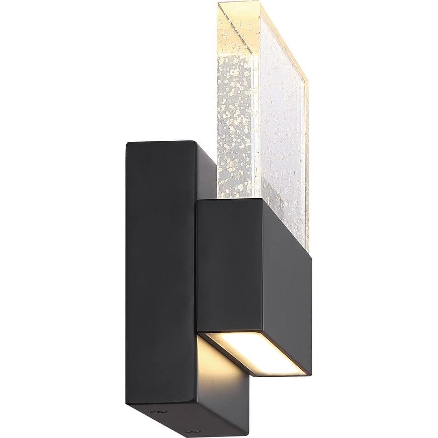 Nuvo Matte Black Finish with Seeded Glass