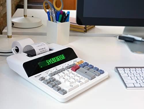 Sharp 12-Digit Printing Calculator with Extra Large 10-Digit Option, 8.0 LPS Thermal Printer, No Ink Required, Full-Sized Keyboard, Easy Paper Load