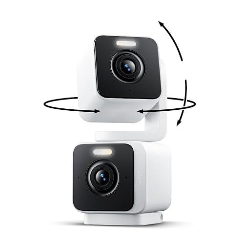 WYZE Duo Cam Pan Indoor/Outdoor IP65 2K 360° Pan/Tilt Smart Home Security Camera with Color Night Vision, Compatible with Alexa & Google Assistant