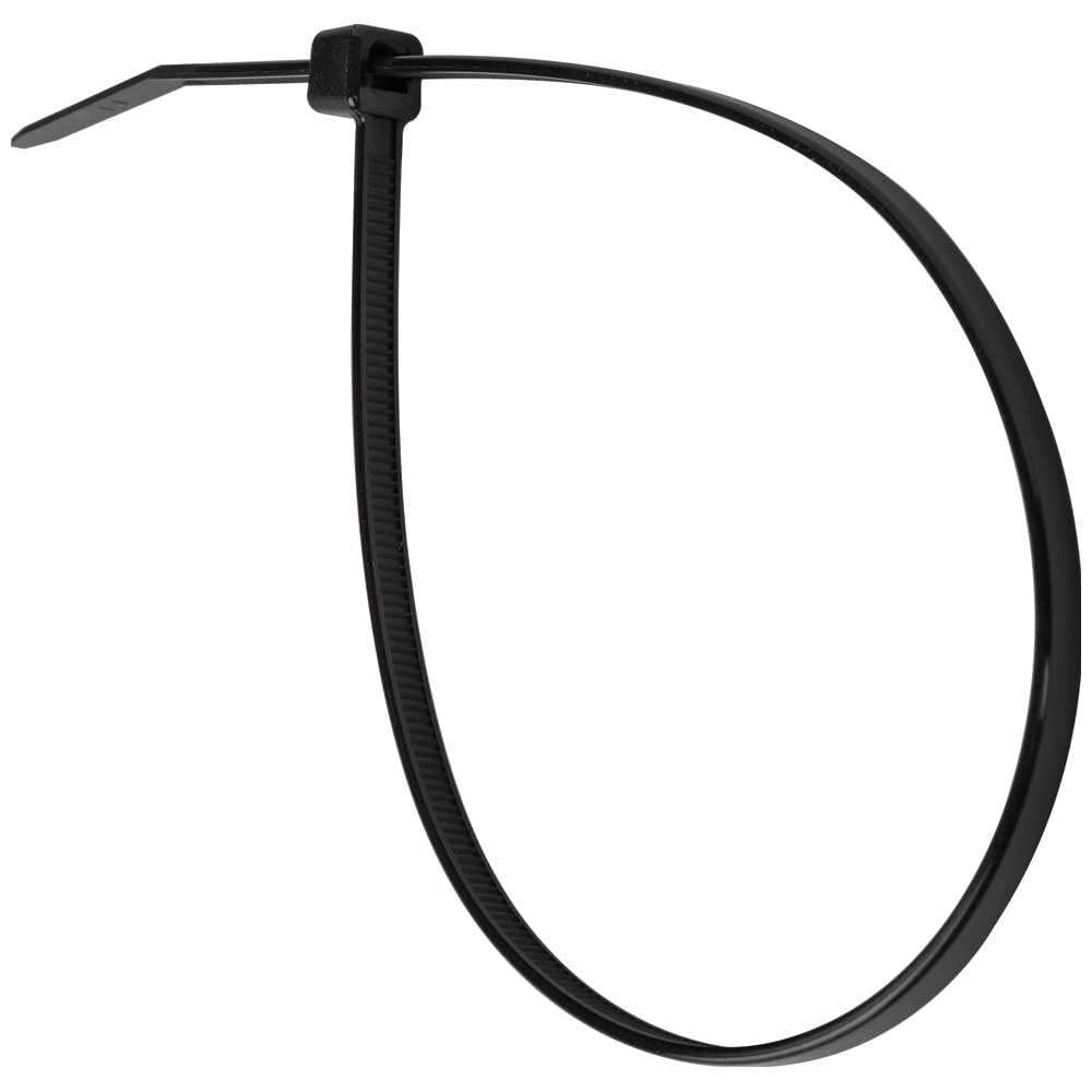 Klein Tools 450-210 Cable Ties, 50-Pound Tensile Strength, Heavy Duty Nylon Cable Zip Ties, Indoor/Outdoor Use, 11.5-Inch, Black, 100-Piece