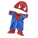 Spidey Teddy Spider Superhero Outfit Teddy Bear Clothes Fits Most 14" - 18" Build-A-Bear and Make Your Own Stuffed Animals
