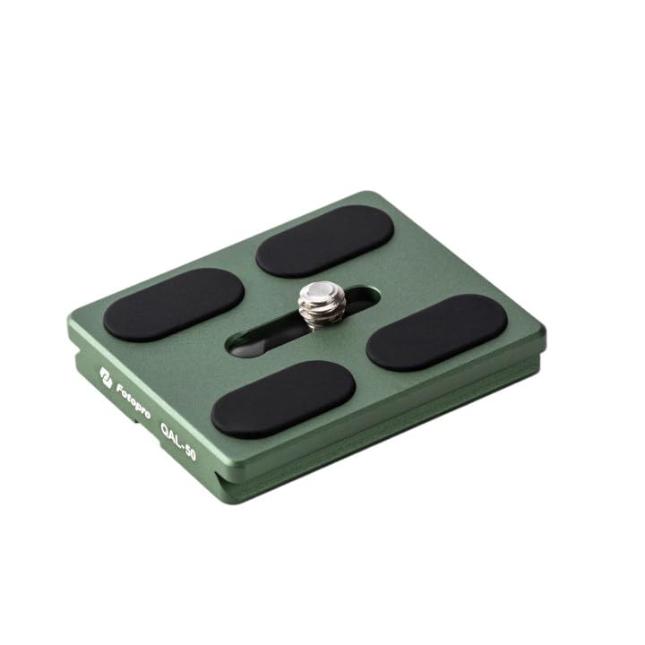 Fotopro 50mm arca Swiss Plate with 1/4 Inch Screw Universal Quick Release Plate for DSLR Camera Tripod Ball Head QAL-50 (Green)