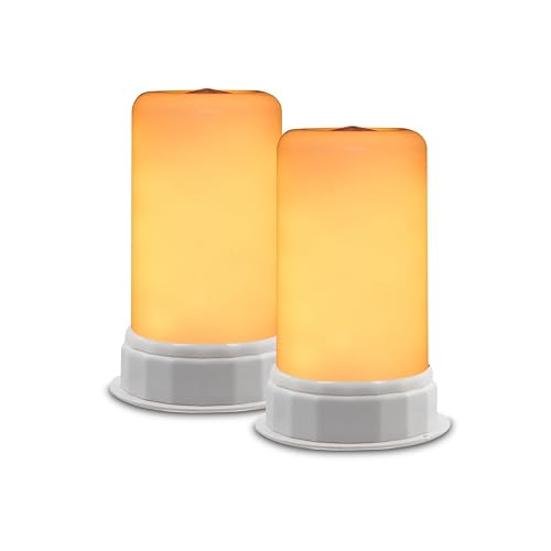 Vnicstick 2PCS LED Flame Effect Light,4 Modes Fire Lights, Candle Flame Table Lamp with Remote Contro,LED Flame Lights for Garden Bar Camping Party