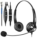 Callez RJ9 Phone Headset with Mic Noise Cancelling, Office Telephone Headset with Quick Disconnect Cord Compatible with Cisco IP Phones 7940 7941 7942