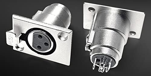 bnafes XLR 3-Pin Female Jack Socket Audio Speaker Panel Mount Connector Adapter for Microphone 6-Pack