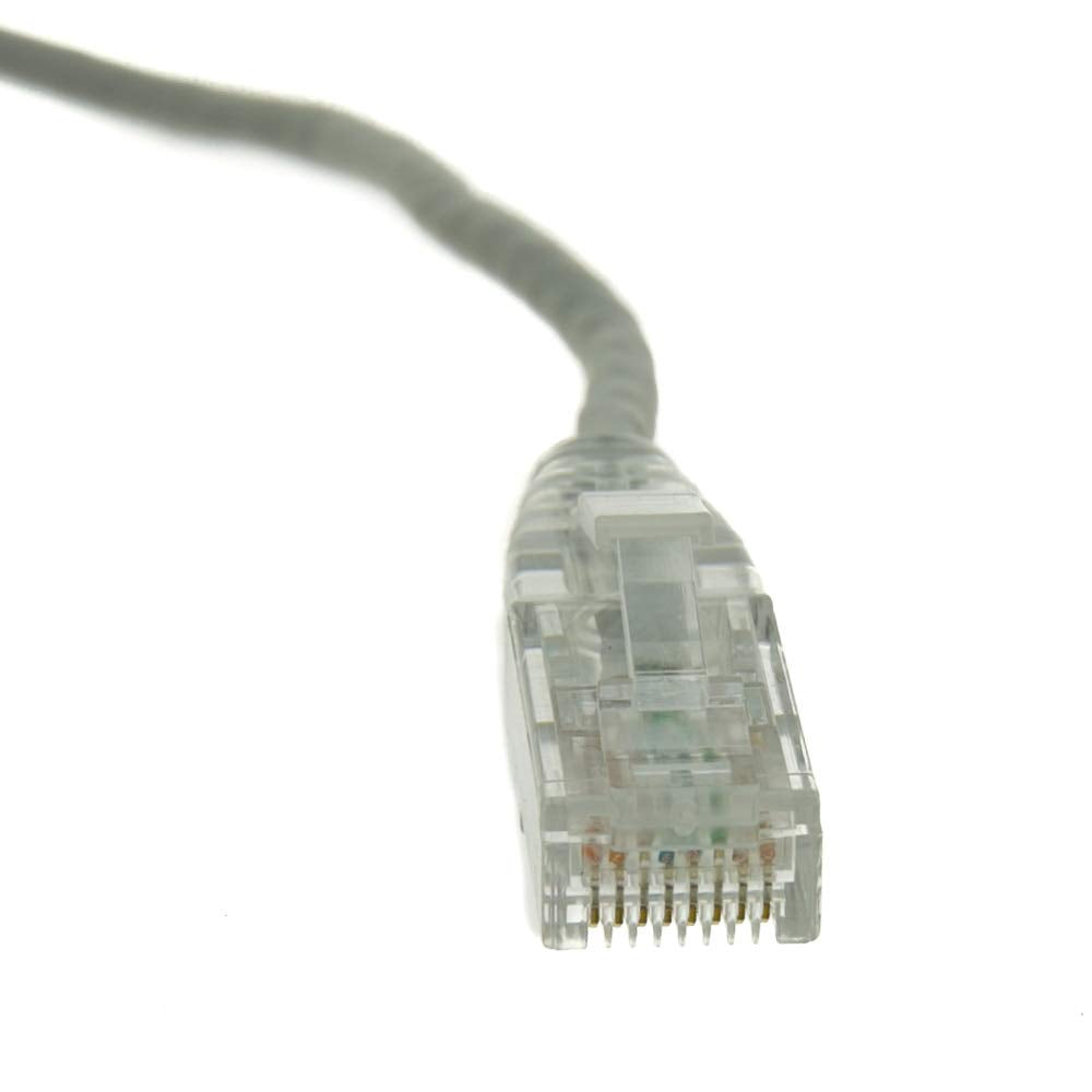 CableWholesale Cat6a Slim Ethernet Cable, 28AWG, 10 Gigabit, 20 ft, Gray
