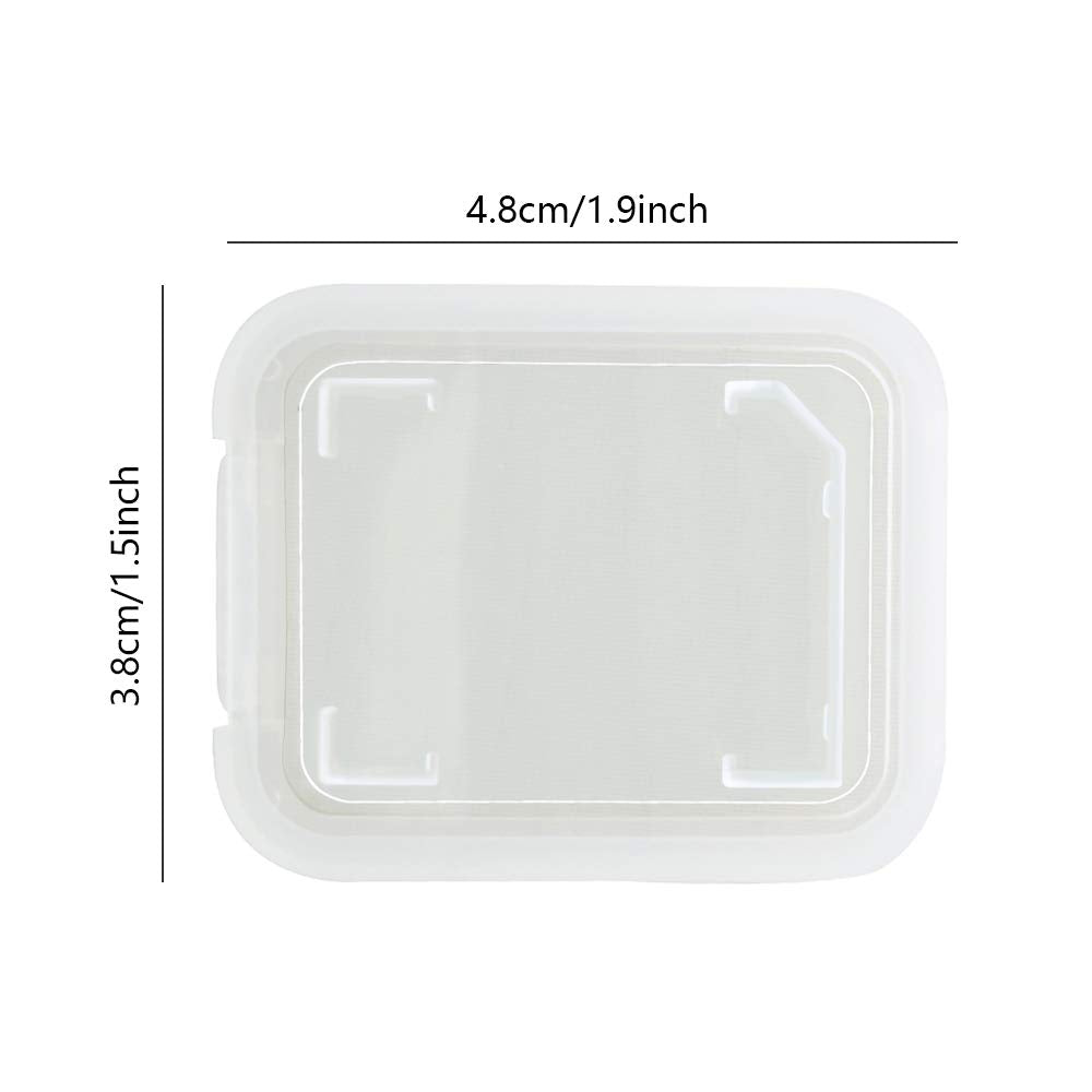 Plastic Memory Card Storage Case Compatible with SD MMC/SDHC PRO Duo White (10 PCS)