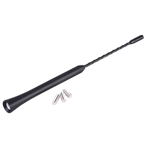 Keenso Universal 9 Inches Car Replacement Radio Antenna with Screws Rubber & Aluminum, Easy Installation