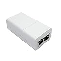 Poe Texas PoE Injector - Single Port Power Over Ethernet Passive PoE Adapter - 10/100/1000 Gigabit Data with Integrated 48V 15W Power Supply - Plug