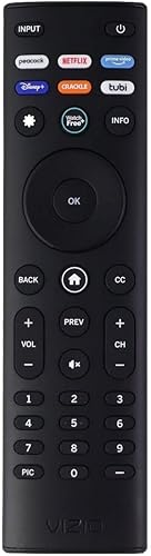 Vizio Remote Control (XRT140V3L) with Peacock/Netflix/Prime/Disney/Tubi Hotkeys