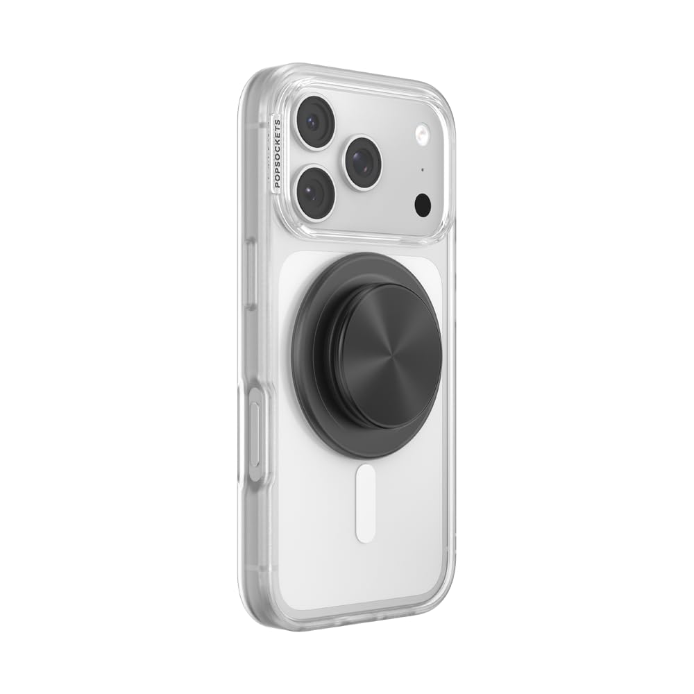 PopSockets Phone Grip for MagSafe, Magnetic Holder, Phone Stand, Spinner - Black Radial Backspin