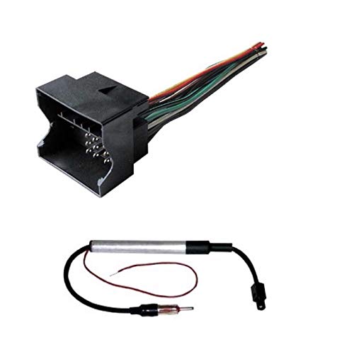 Car Stereo Wire Harness and Antenna Adapter Made for VW/Volkswagen 2009-2014 CC, 2007-2011 EOS, 2003-2014 Golf, 03-2015 Jetta, 03-15 Passat, 06-09
