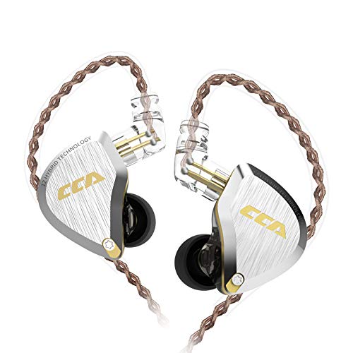 CCA C12 5BA+1DD in Ear Monitor,HiFi Bass in Ear Earphone, IEM Wired Headphones, HiFi Stereo Sound Earphones Noise Cancelling Ear Buds with 6 Balanced…
