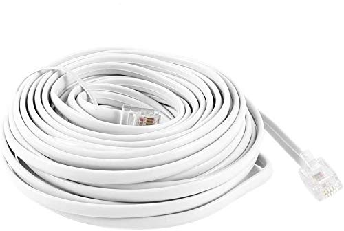 payanwin 30 Feet White Telephone Extension Cord Cable Line Wire