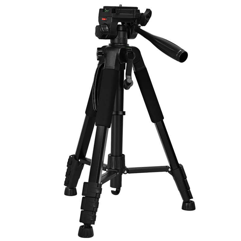 74'' Camera Tripod, Fotopro Lightweight Aluminum Travel Tripod for DSLR Camera and Phone with Detachable 3-Way Pan-Tilt Head Carry Bag and Mount Phone