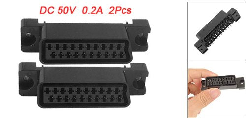 uxcell 2 Pcs Dual Row Pin 21 Way PCB Mount Scart Socket CS-102