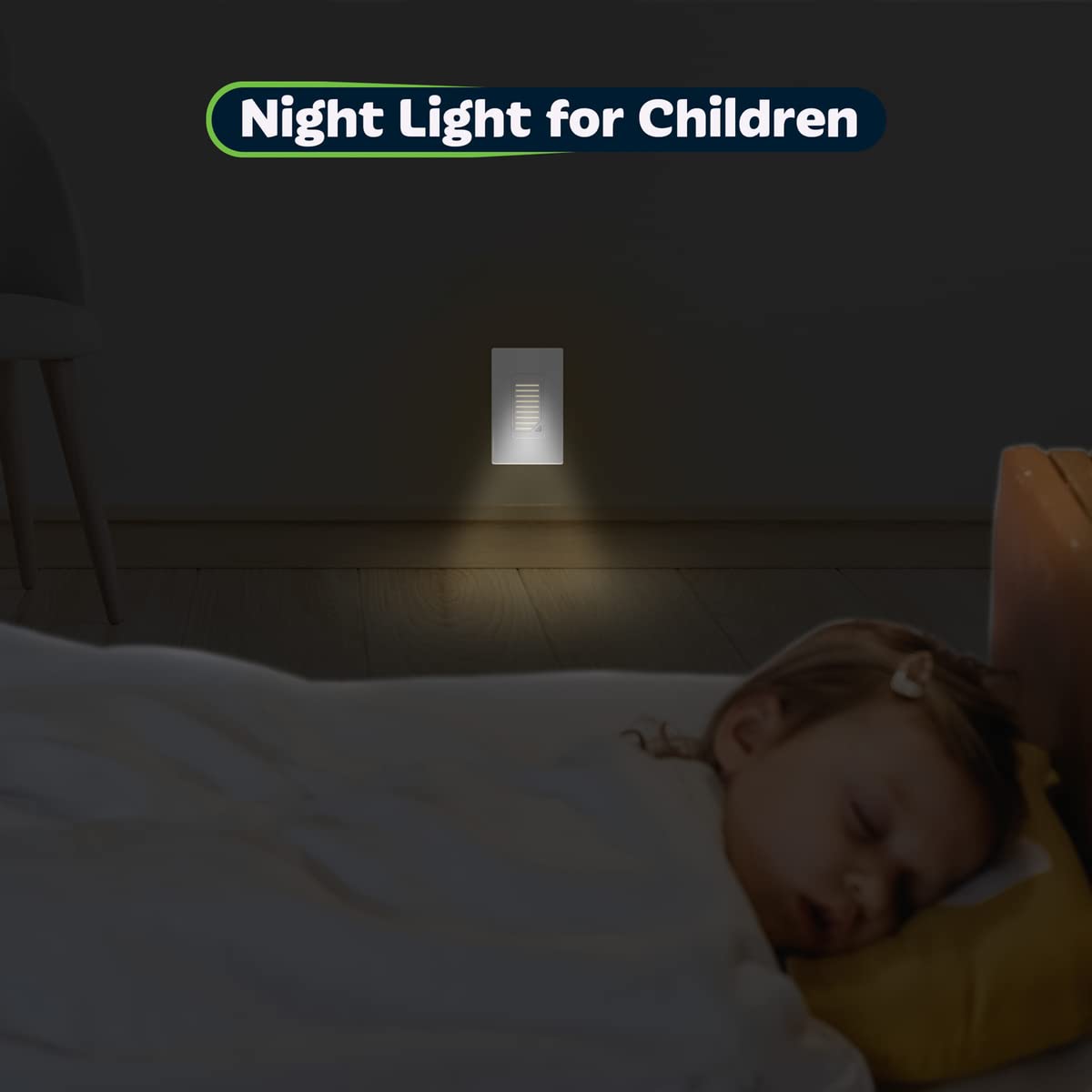 TOPGREENER Full Face LED Decorator Night Light with Auto Sensor, White.