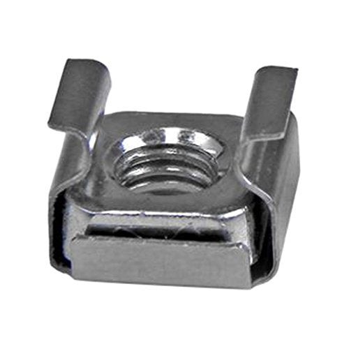 StarTech 100-Pack M6 Square Hole Cage Nuts & Tool, Nickel-Plated, TAA